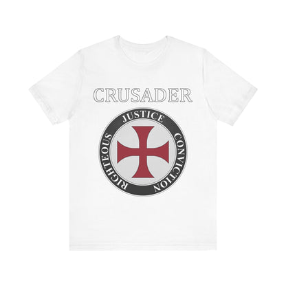 White / S Crusader Symbol - Medieval Knight Shield Virtues T-shirt