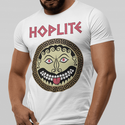 White / S Greek Hoplite Gorgon Shield T-Shirt