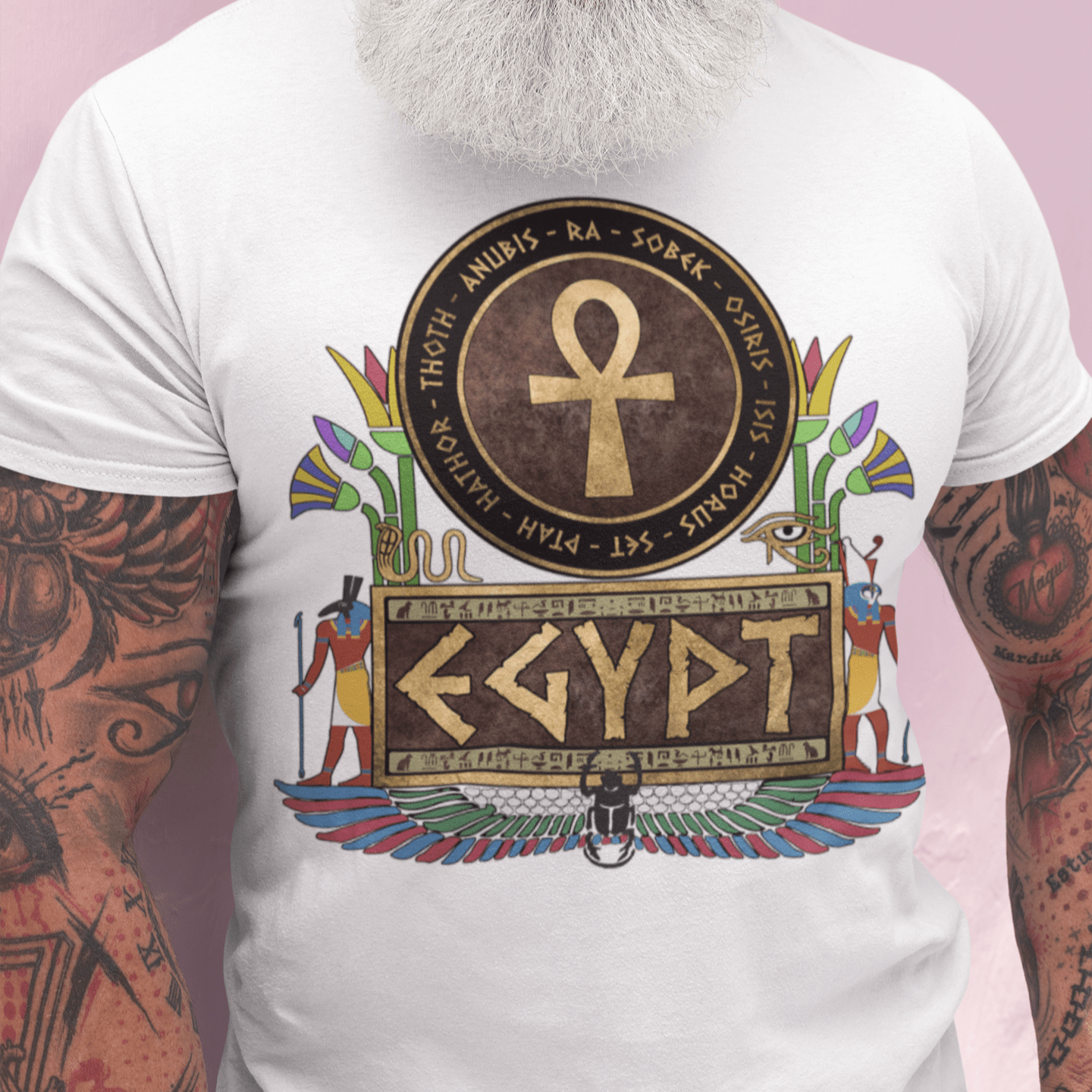White / S Horus and Set Gods of Egypt T-shirt