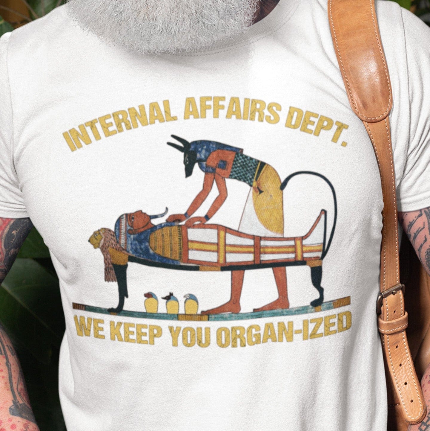 White / S Internal Affairs Dept. Mummification - Funny Ancient Egypt T-Shirt