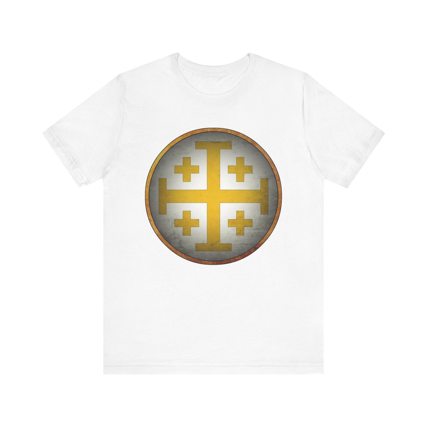 White / S Jerusalem Heraldry - Medieval Jerusalem Cross T-shirt