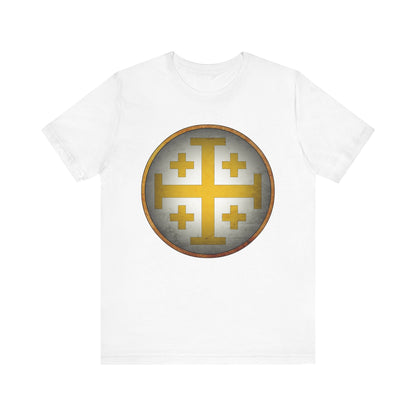White / S Jerusalem Heraldry - Medieval Jerusalem Cross T-shirt