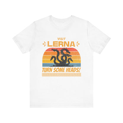 White / S Lernaean Hydra - Visit Lerna, Turn Some Heads! - Funny Greek Mythology T-shirt