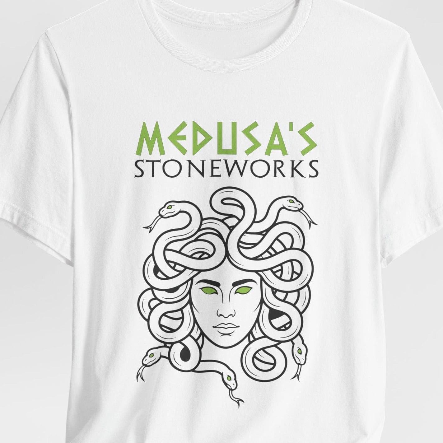 White / S Medusa's Stoneworks - Funny Greek Mythology T-Shirt