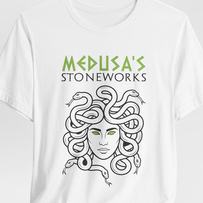 White / S Medusa's Stoneworks - Funny Greek Mythology T-Shirt