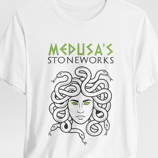 White / S Medusa's Stoneworks - Funny Greek Mythology T-Shirt