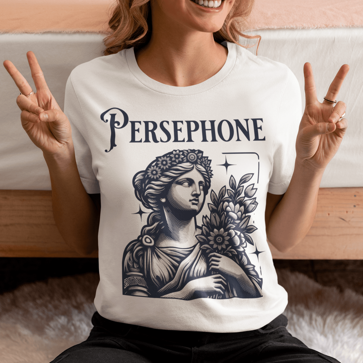 White / S Persephone Greek Goddess T-shirt