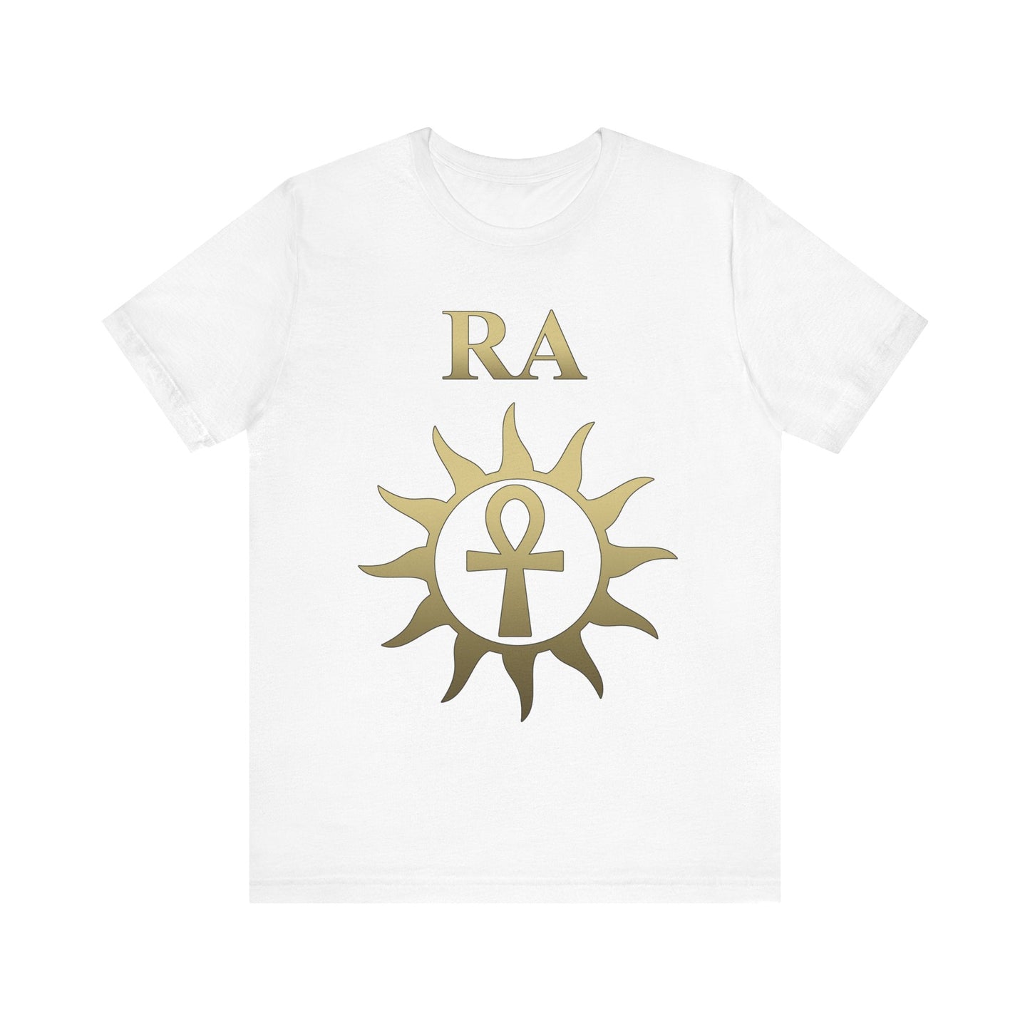 White / S Ra Ancient Egyptian God Sun God Ankh T-Shirt