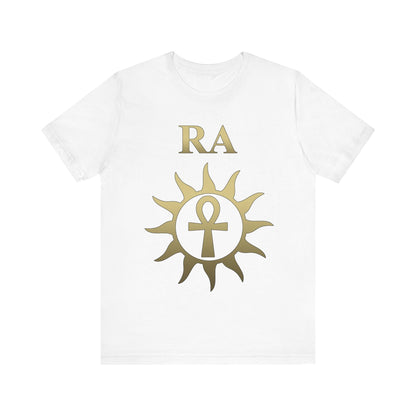 White / S Ra Ancient Egyptian God Sun God Ankh T-Shirt