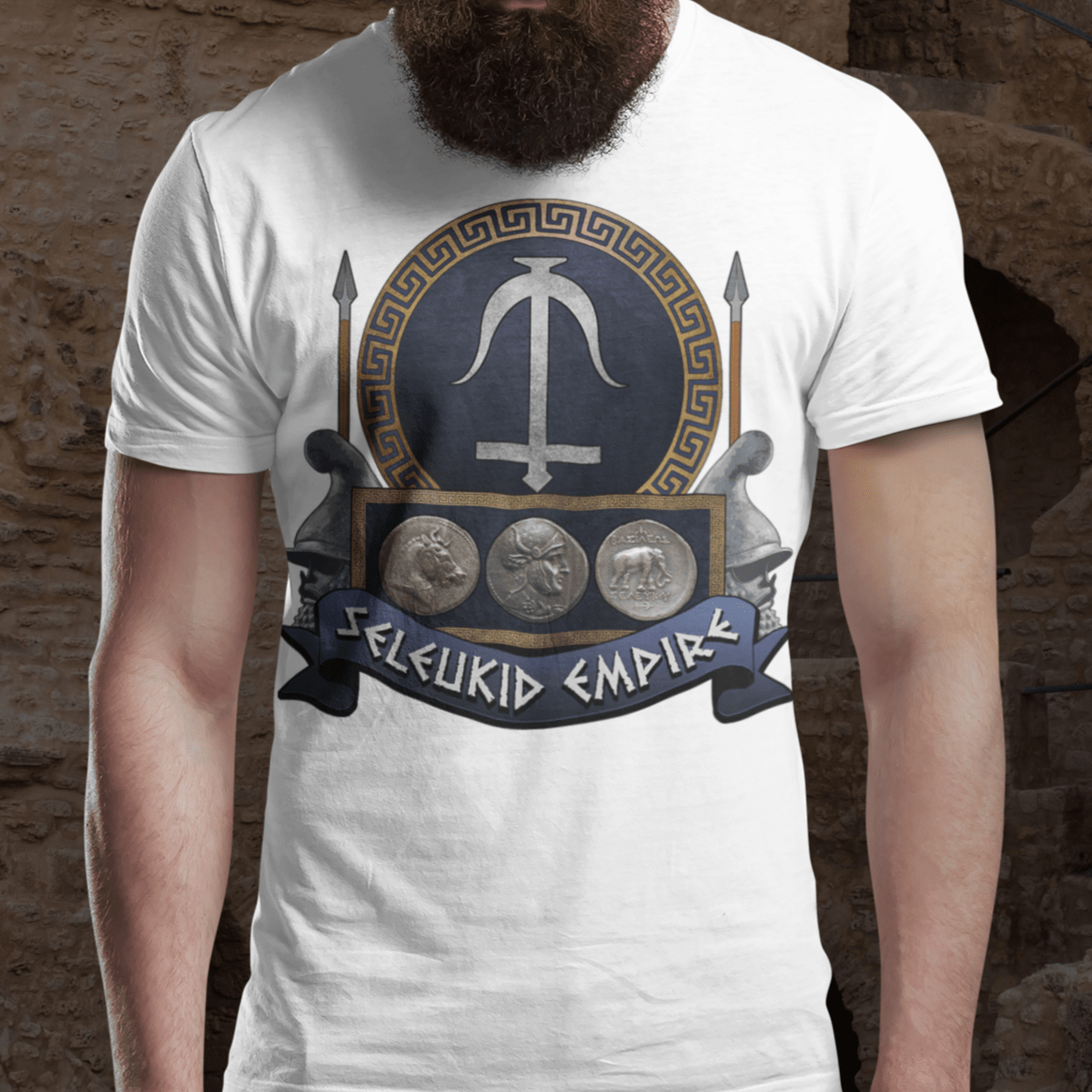 White / S Seleukid Empire Symbol - Seleucus I Nicator - Seleucid Army T-Shirt