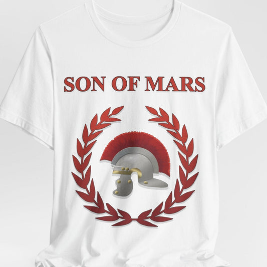 White / S Son of Mars Ancient Roman War God T-Shirt