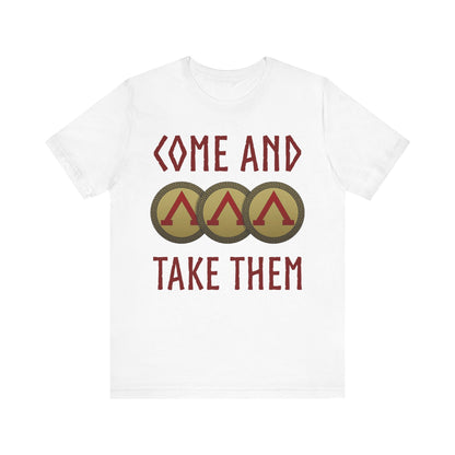 White / S Sparta Molon Labe Come and Take Them Phalanx T-shirt