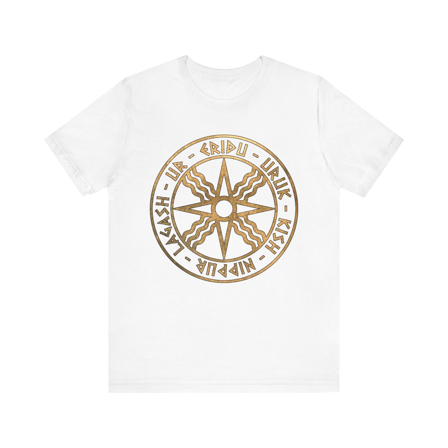 White / S Sumer Ancient Mesopotamian Cities God Utu Symbol T-Shirt