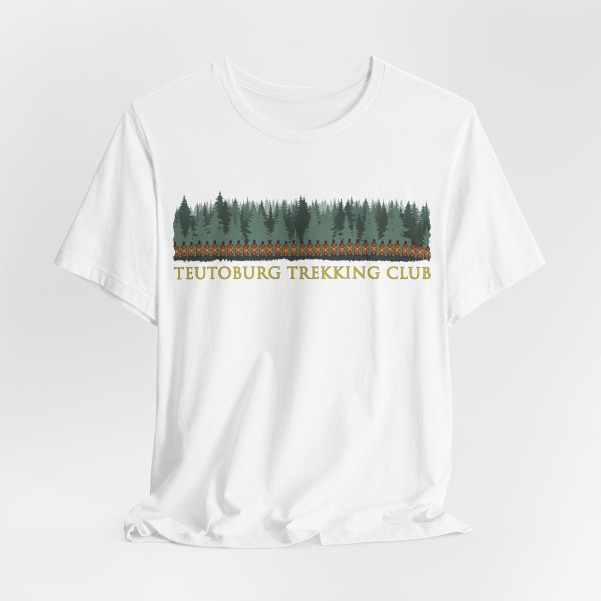 White / S Teutoburg Trekking Club - Funny Roman History T-Shirt