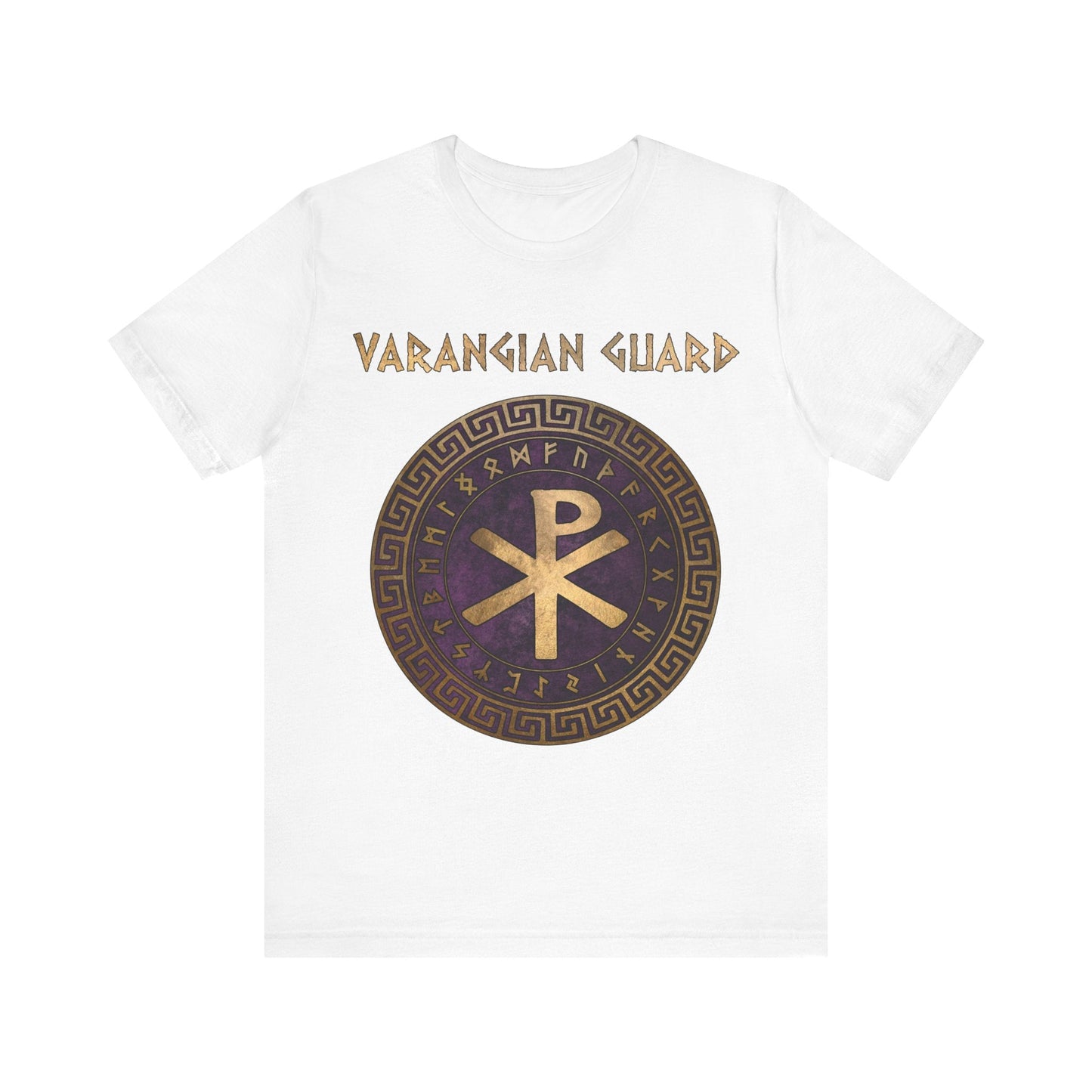 White / S Varangian Guard Byzantine Empire Chi Rho with Runes T-Shirt