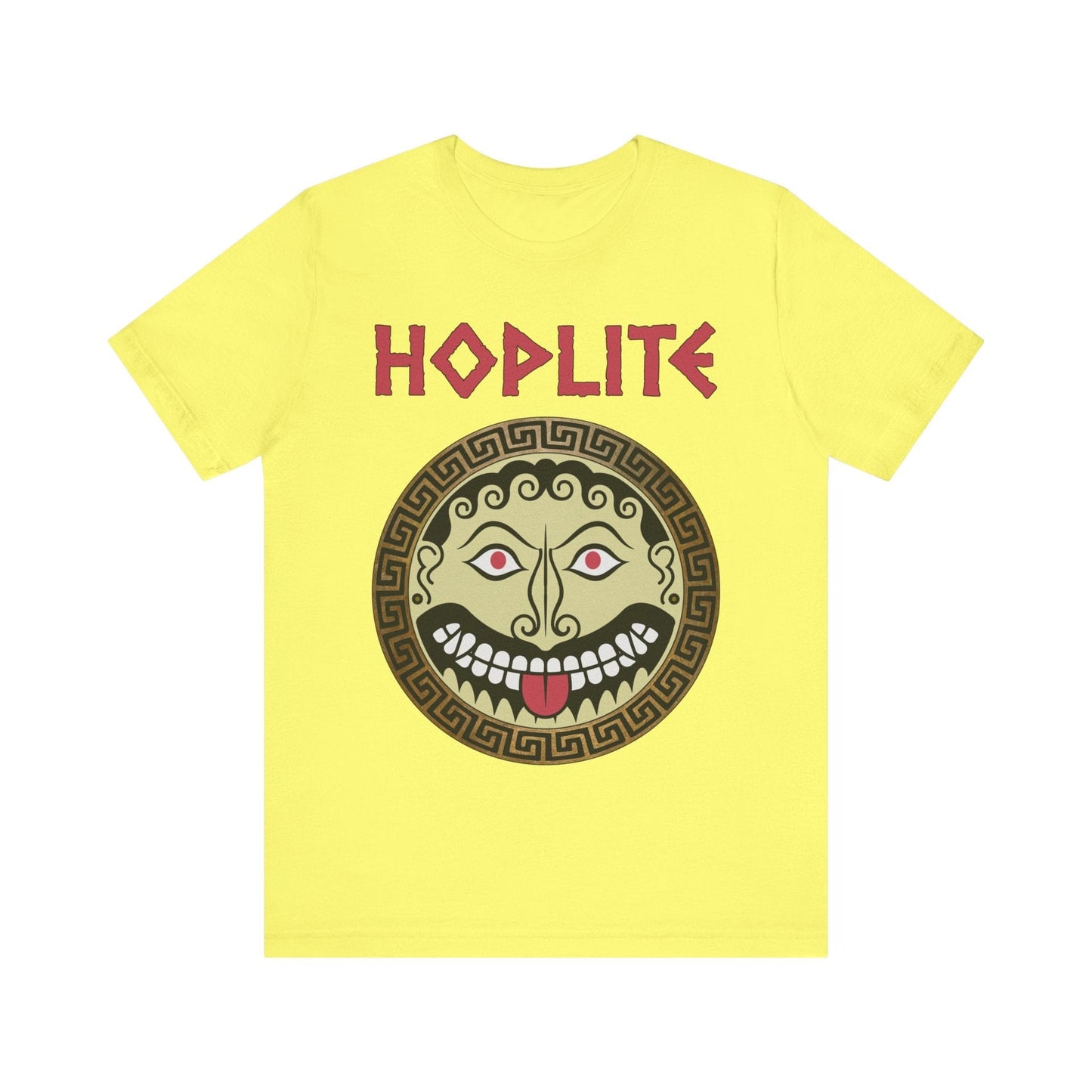 Yellow / S Greek Hoplite Gorgon Shield T-Shirt