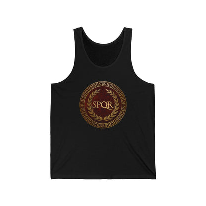XS / Black SPQR Symbol of Ancient Rome Tank Top