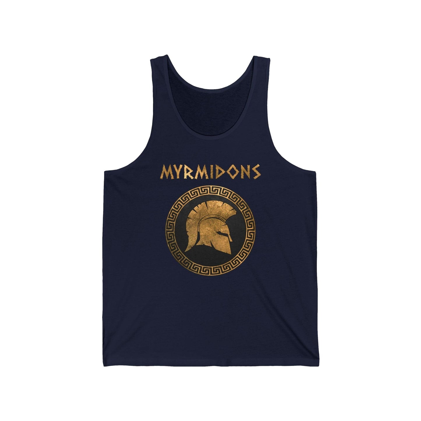 XS / Navy Myrmidons Tank Top - Warriors of Pythia and Achilles Symbol - Unisex Jersey Tank Top