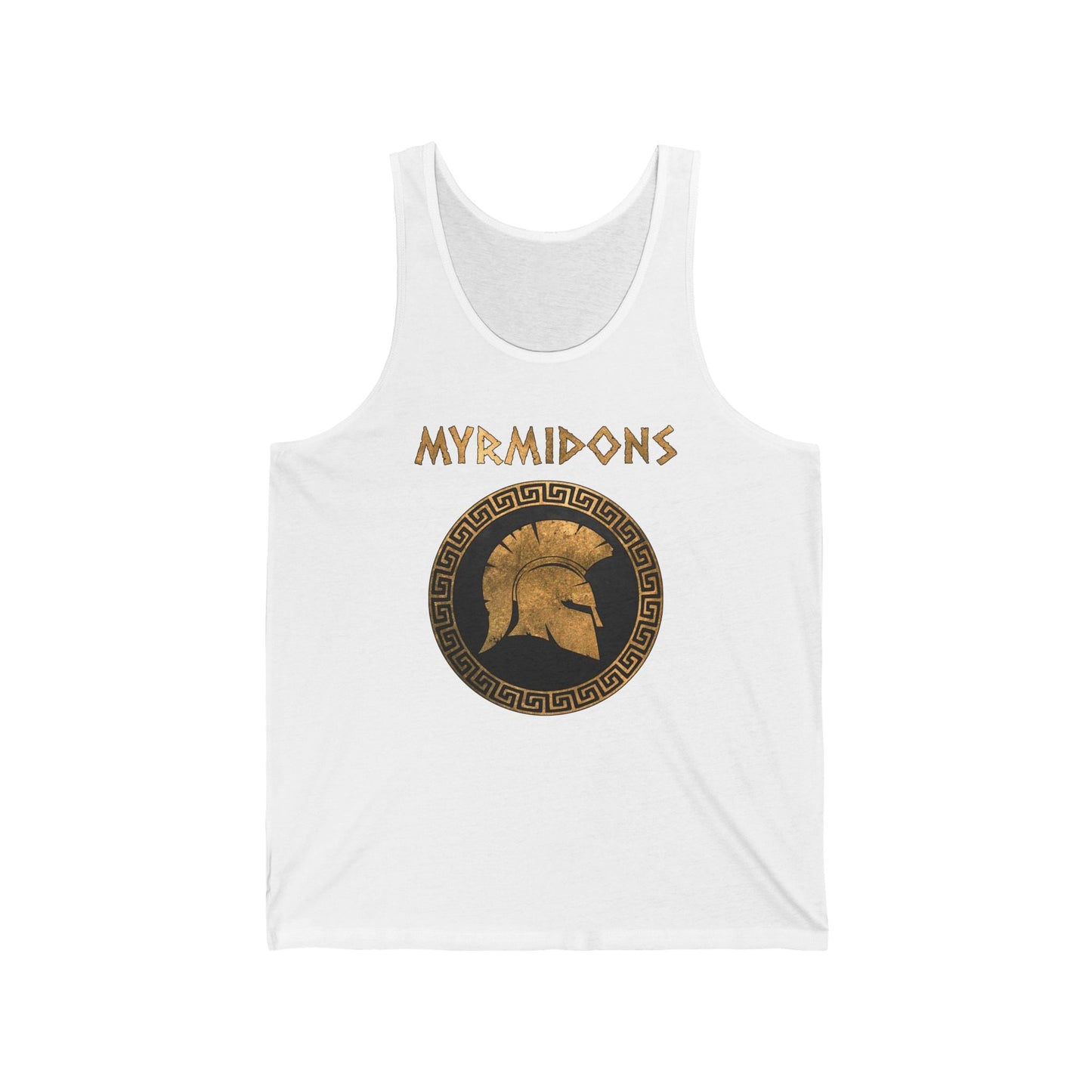 XS / White Myrmidons Tank Top - Warriors of Pythia and Achilles Symbol - Unisex Jersey Tank Top