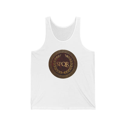 XS / White SPQR Symbol of Ancient Rome Tank Top