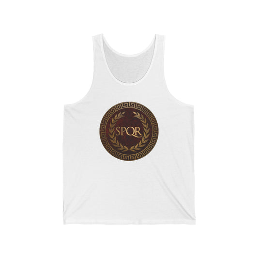 XS / White SPQR Symbol of Ancient Rome Tank Top